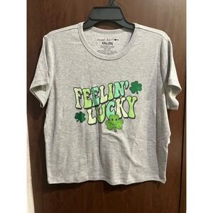 St. Patrick's Day Women's Feel Lucky Graphic Tee Size XXL (F-025)